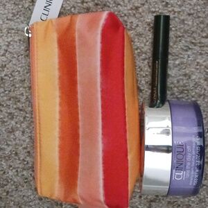 CLINIQUE Take The Day Off Cleansing Balm, High Impact Mascara, and Cosmetics Bag